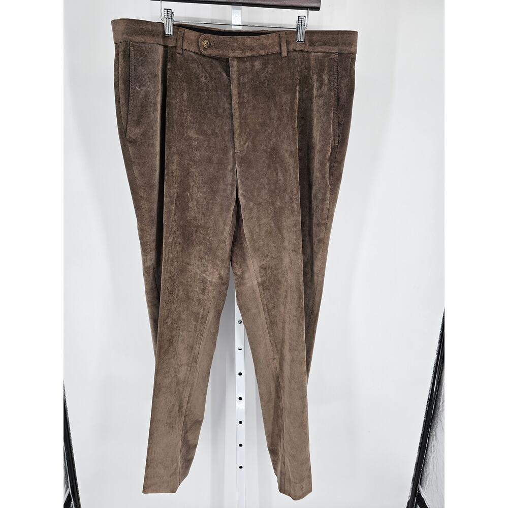 Vintage Joseph & Feiss Mens Sz 42 Straight Leg Corduroy Dress Pants Brown